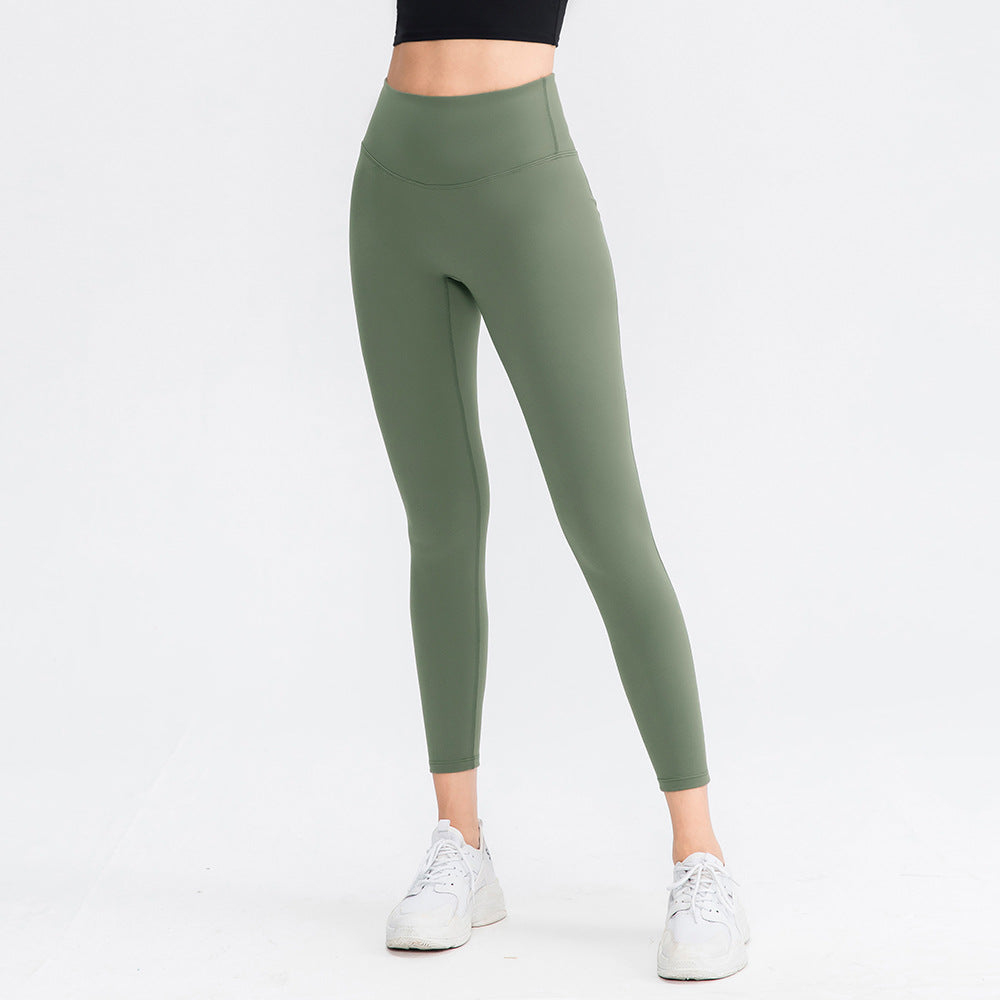 High Waist Fitness Running Workout Tights in Army Green - by Malbusaat