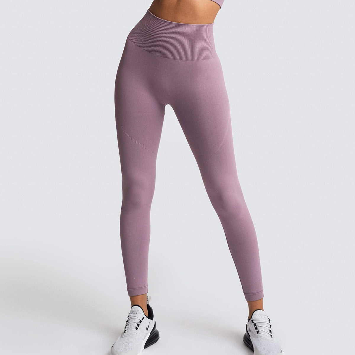 Seamless Solid Color Breathable Quick-Drying Fitness Pants in Pants-Deep Purple - by Malbusaat
