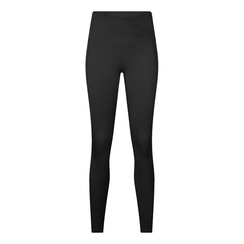 Cross Waist Sports Fitness Tights in - by Malbusaat