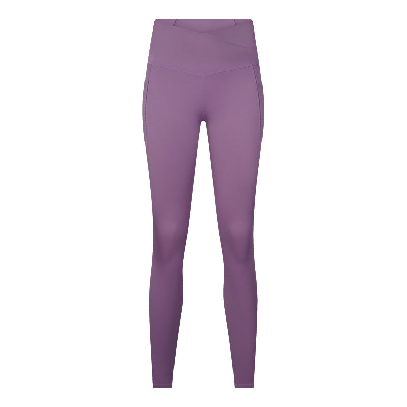 Cross Waist Sports Fitness Tights in - by Malbusaat