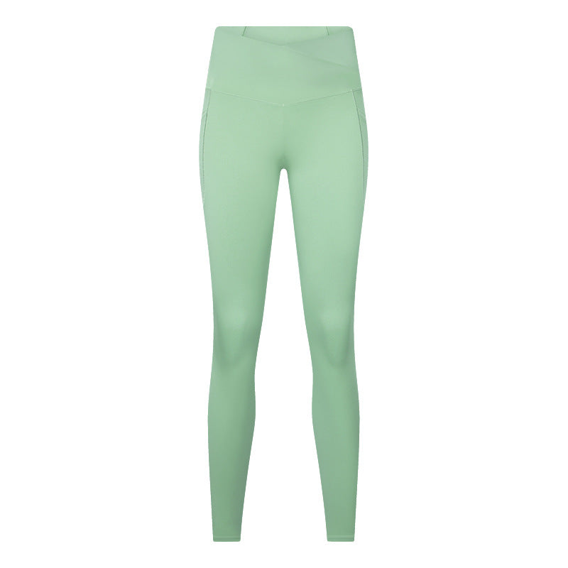 Cross Waist Sports Fitness Tights in - by Malbusaat