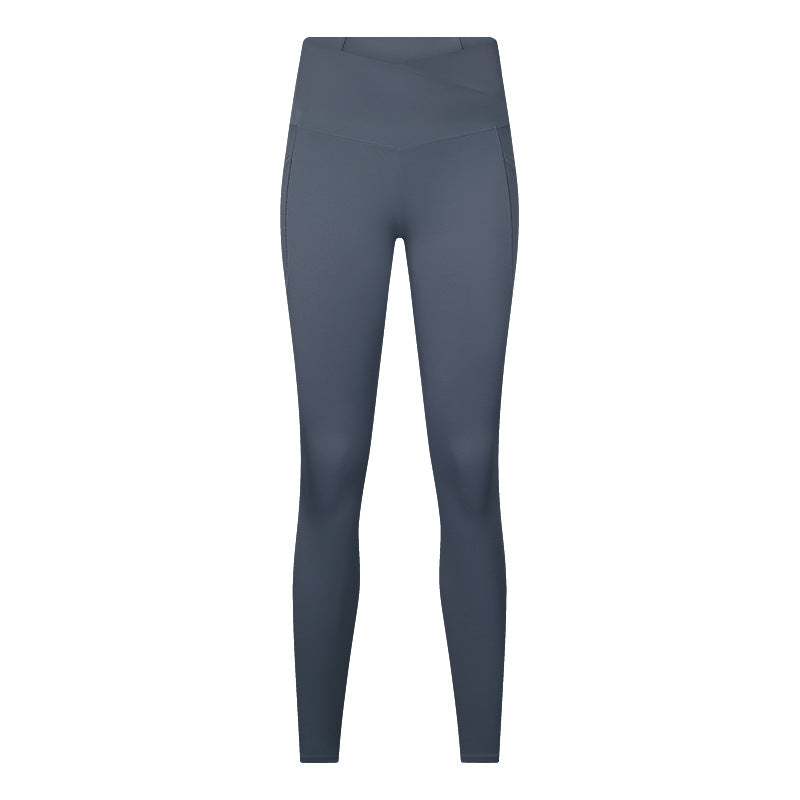 Cross Waist Sports Fitness Tights in - by Malbusaat