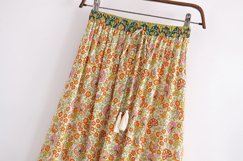 Boho Vacation Floral Maxi Beach Dress Skirt in - Skirts by Malbusaat