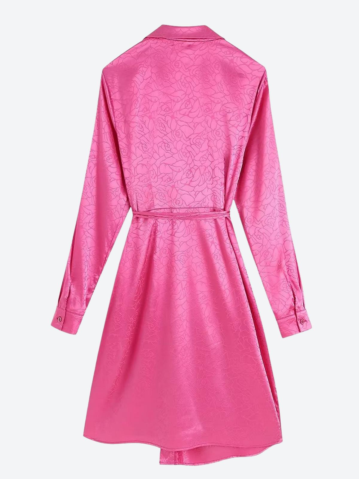 Elegant Jacquard A Line Shirt Dress in - by Malbusaat