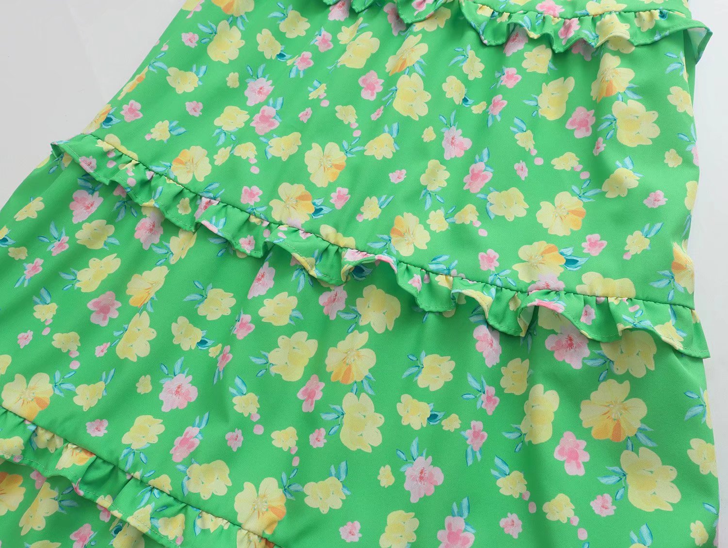 Floral Short Sleeve Long Skirt in - by Malbusaat
