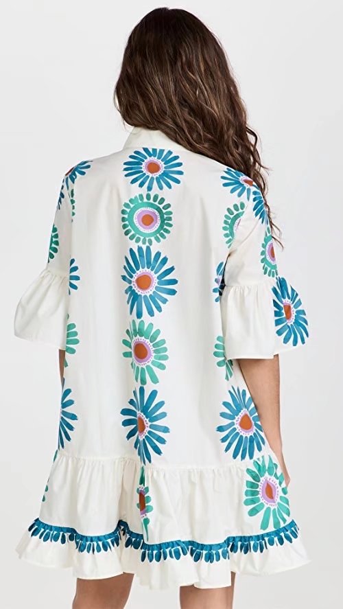 Goths Style Printed Shirt Dress in - by Malbusaat