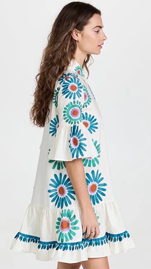 Goths Style Printed Shirt Dress in - by Malbusaat