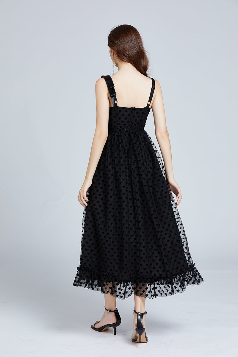 Hearts Print Tube Top Dress in - by Malbusaat