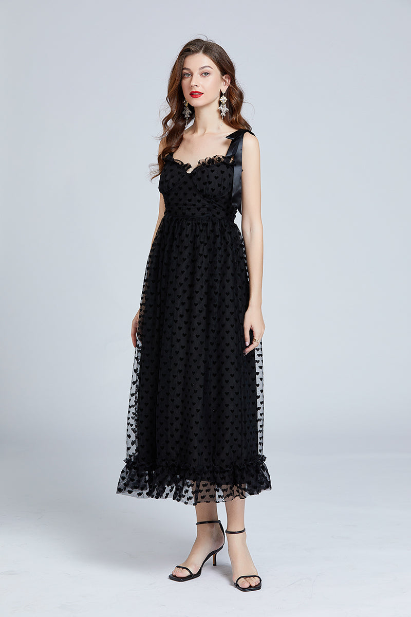Hearts Print Tube Top Dress in - by Malbusaat