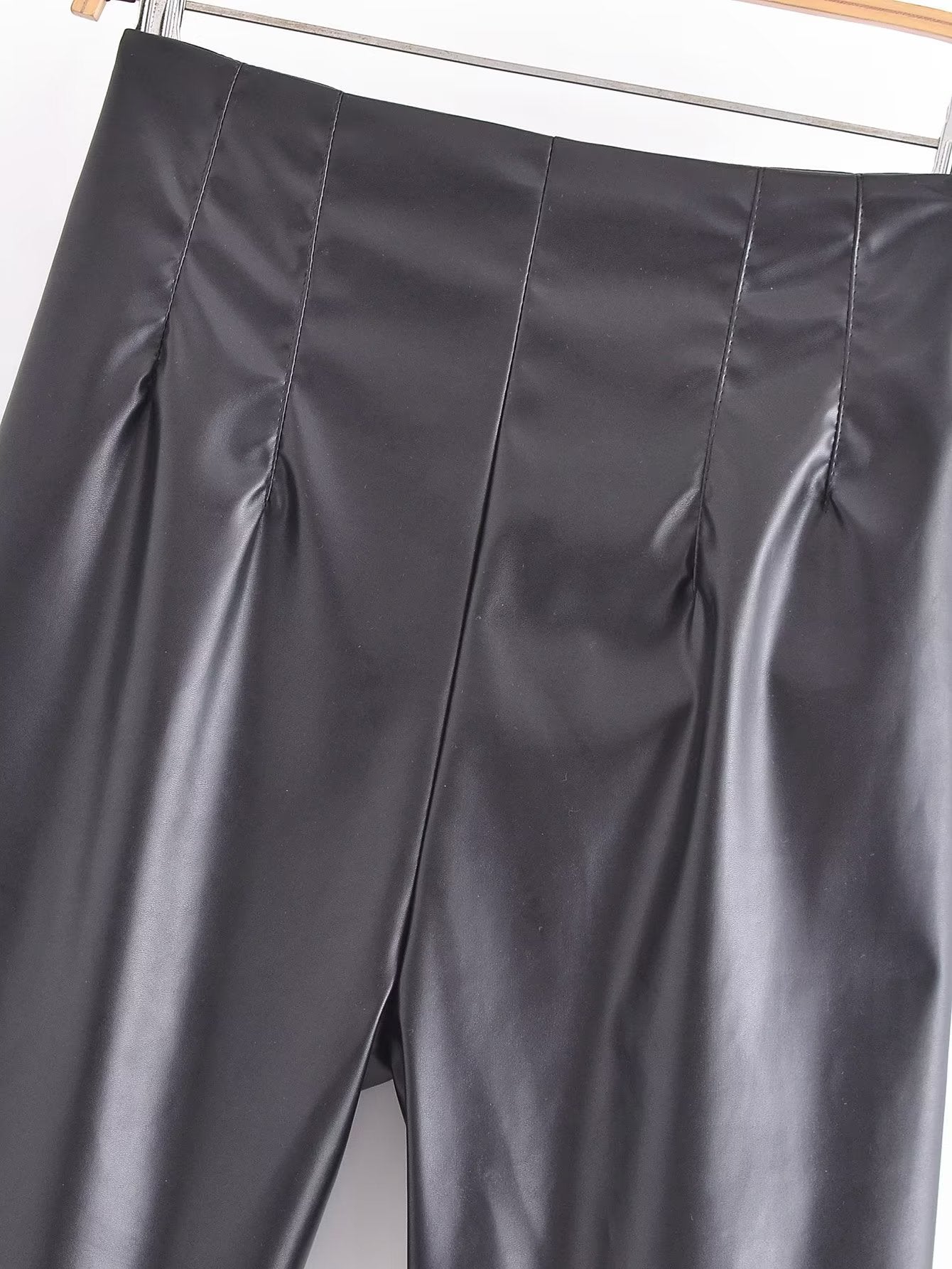 High Waist Faux Leather Pants in - by Malbusaat