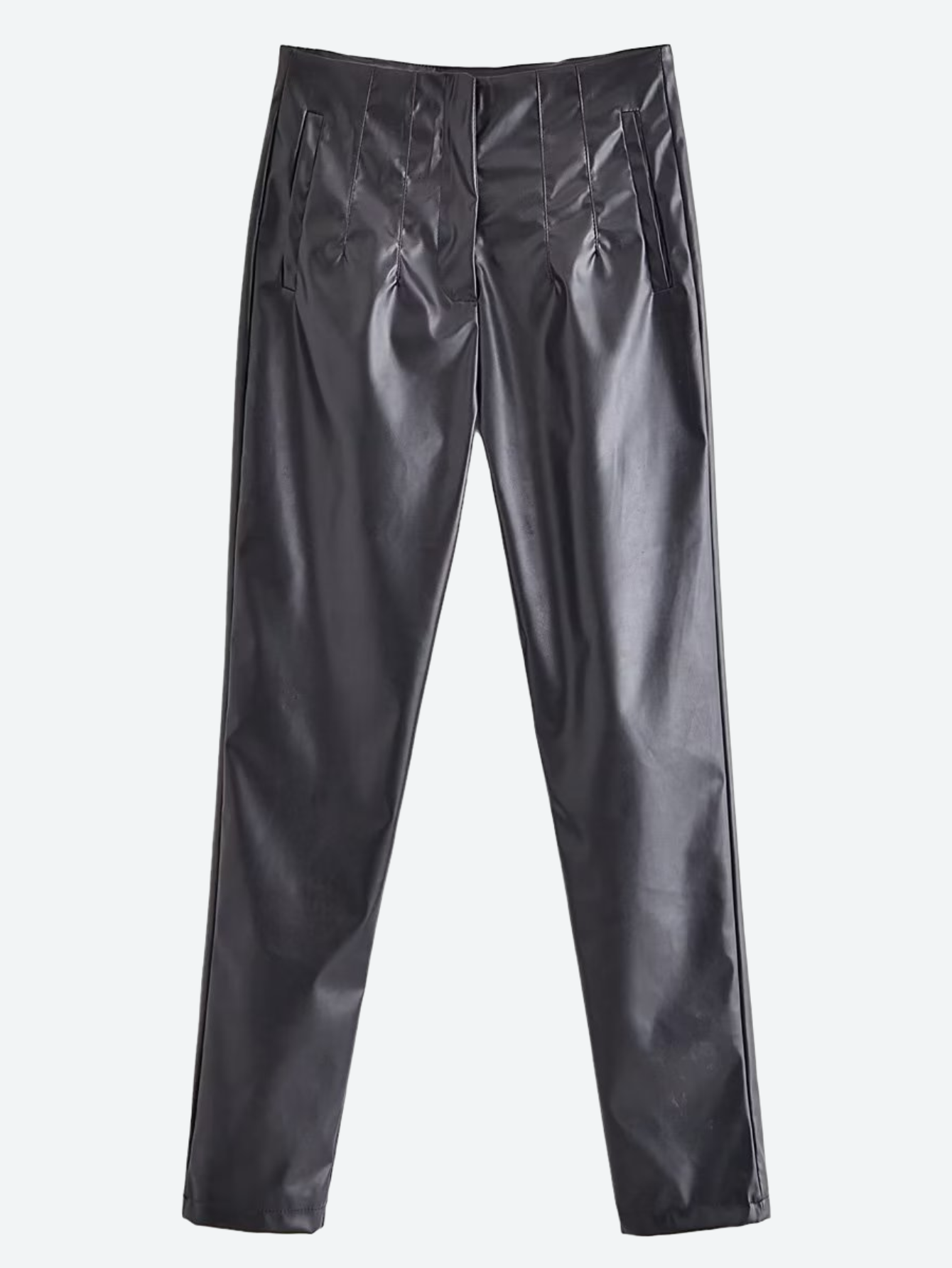 High Waist Faux Leather Pants in - by Malbusaat