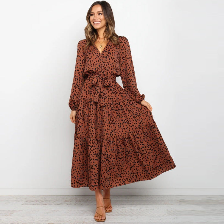 Long Sleeve Loose Pleated Dress in - by Malbusaat