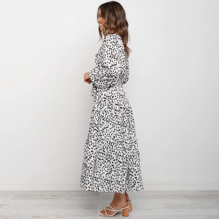 Long Sleeve Loose Pleated Dress in - by Malbusaat