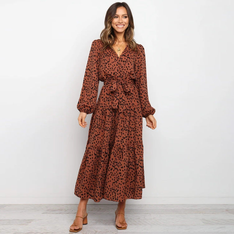 Long Sleeve Loose Pleated Dress in - by Malbusaat