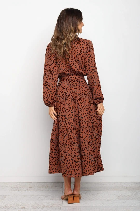 Long Sleeve Loose Pleated Dress in - by Malbusaat