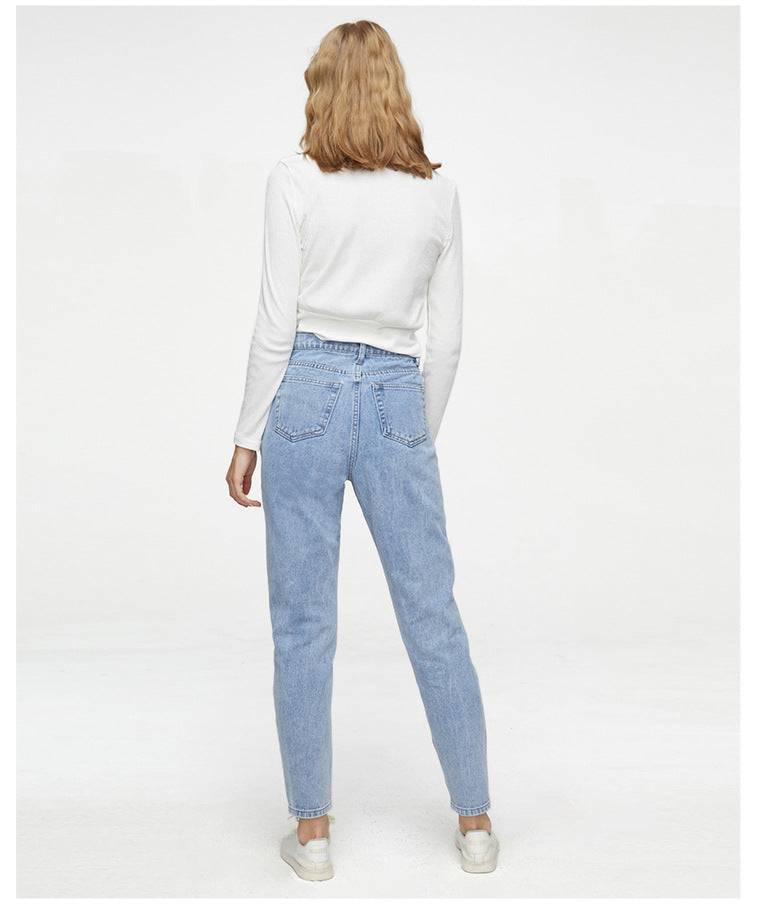 Loose Straight Wide-Leg Ripped Jeans in - by Malbusaat