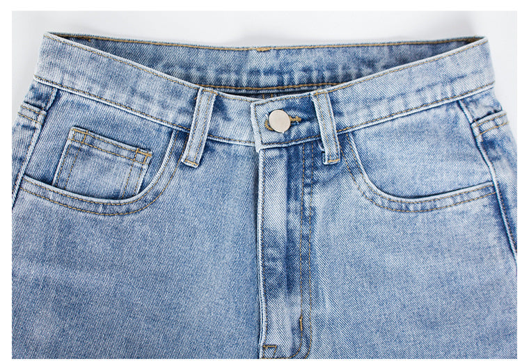 Loose Straight Wide-Leg Ripped Jeans in - by Malbusaat