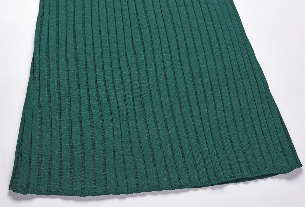 Mid-Length Slim-Fit Sweater Skirt in - by Malbusaat