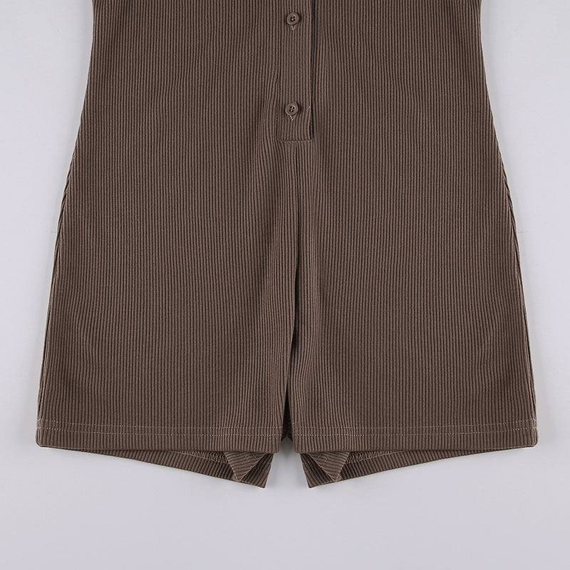 Polo Collar Slim-Fit Jumpsuit in - by Malbusaat