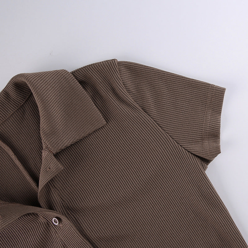 Polo Collar Slim-Fit Jumpsuit in - by Malbusaat