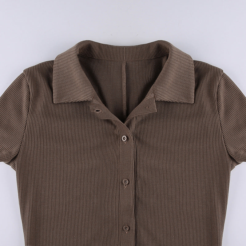 Polo Collar Slim-Fit Jumpsuit in - by Malbusaat