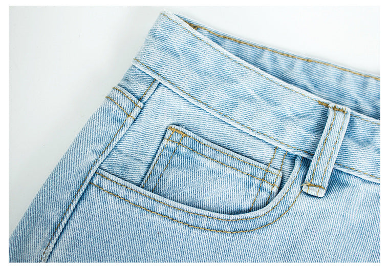 Raw Edge Short Denim Shorts in - by Malbusaat