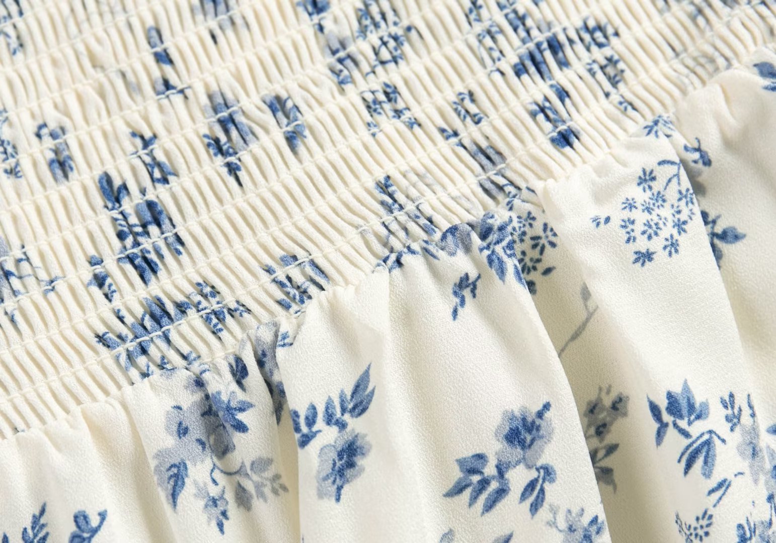 Square Collar Pleated Print Dress in - by Malbusaat