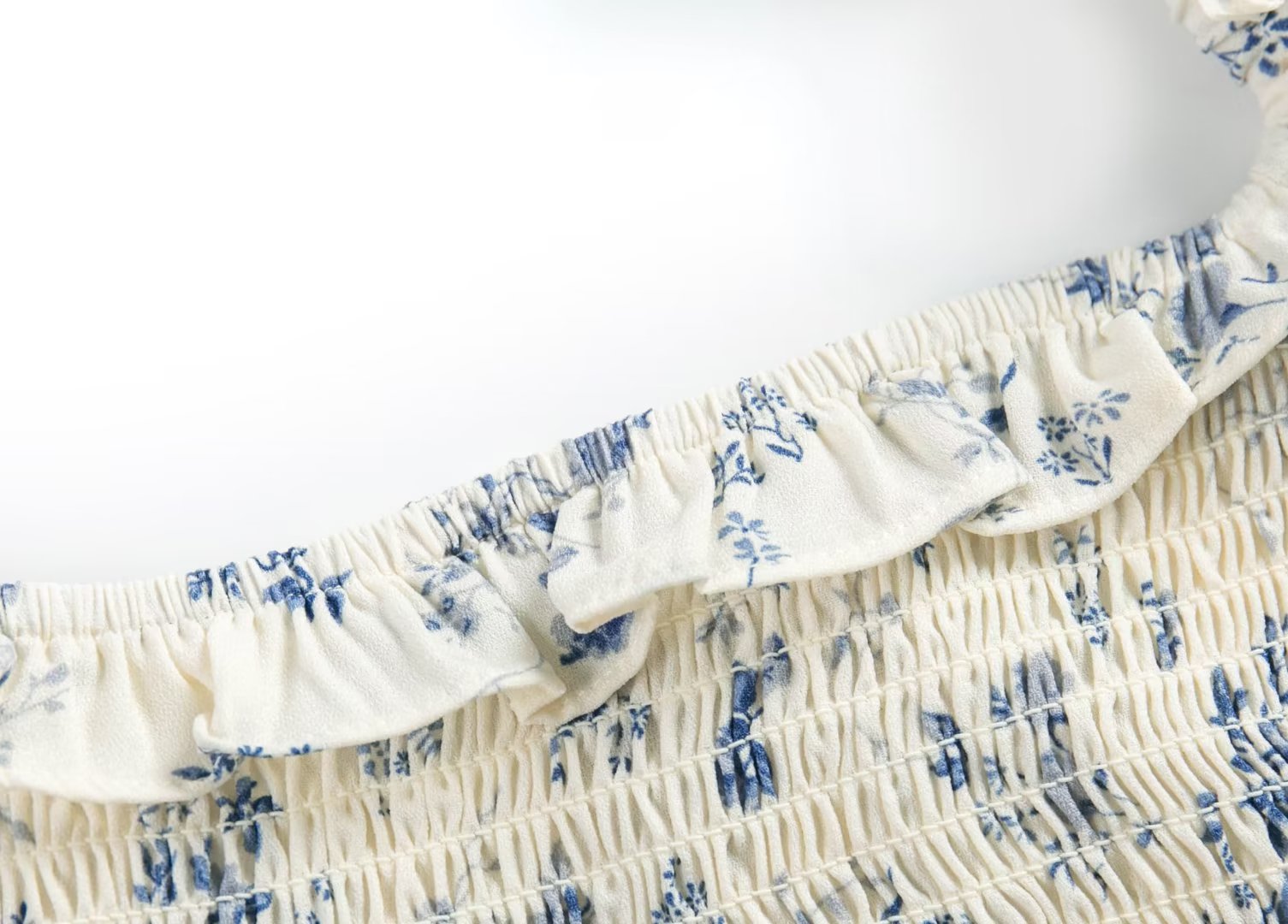 Square Collar Pleated Print Dress in - by Malbusaat
