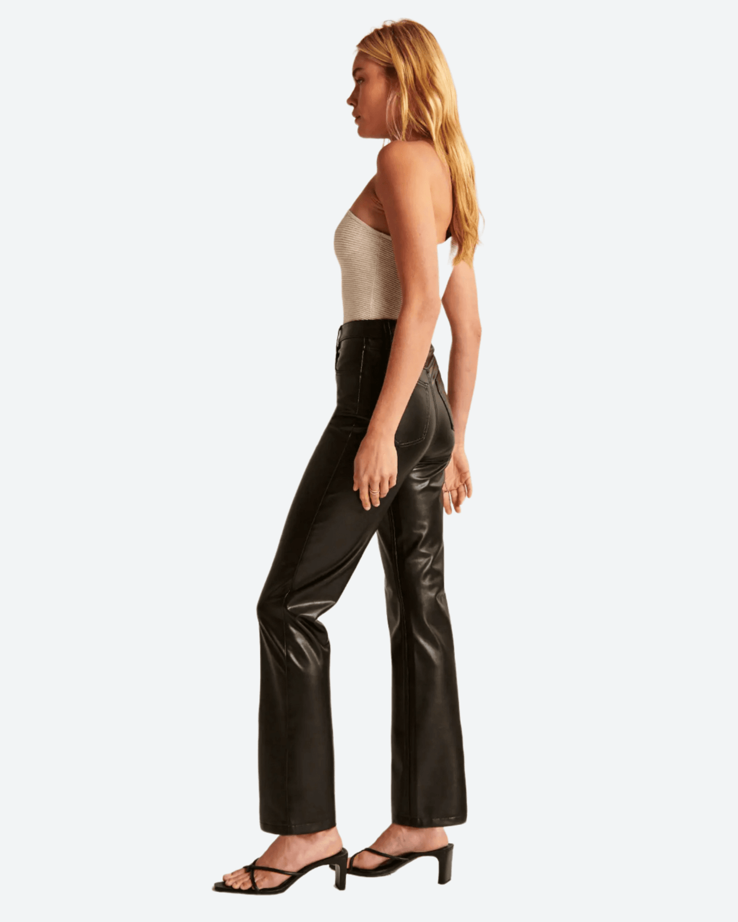 Straight Faux Leather Pants in - by Malbusaat