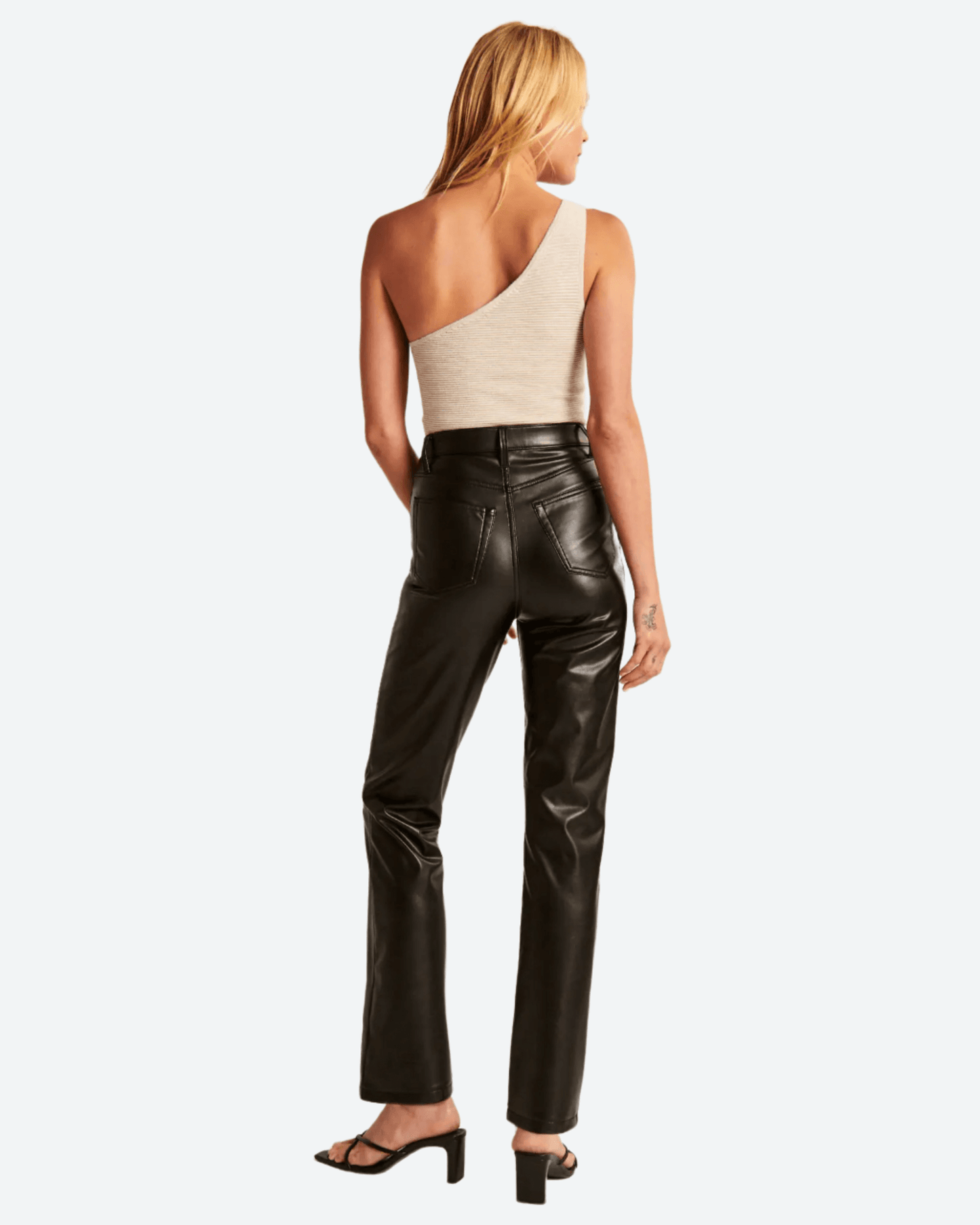 Straight Faux Leather Pants in - by Malbusaat