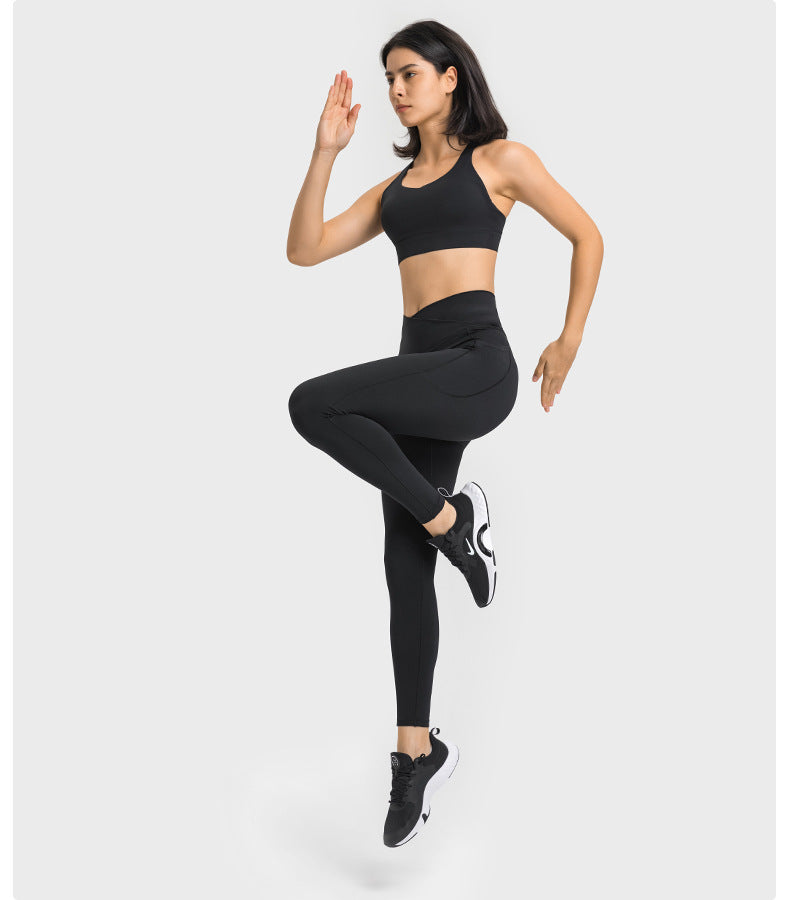 Cross Waist Sports Fitness Tights in - by Malbusaat