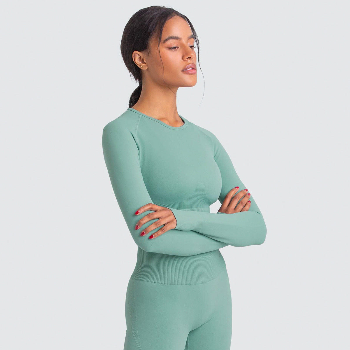Seamless Slim-Fit Workout Top (only) in - by Malbusaat