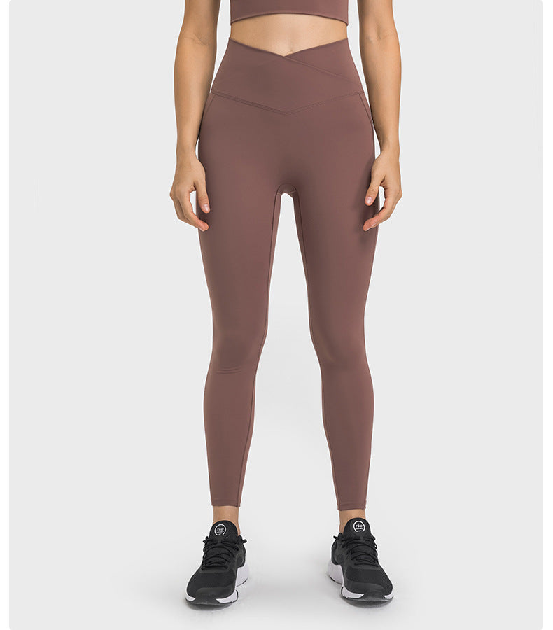 Cross Waist Sports Fitness Tights in - by Malbusaat