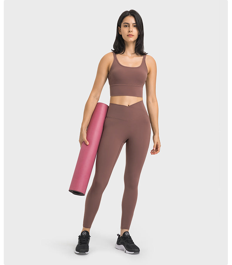 Cross Waist Sports Fitness Tights in - by Malbusaat