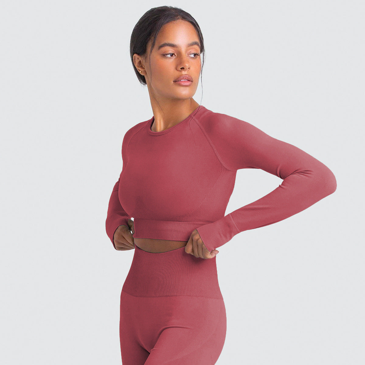 Seamless Slim-Fit Workout Top (only) in - by Malbusaat