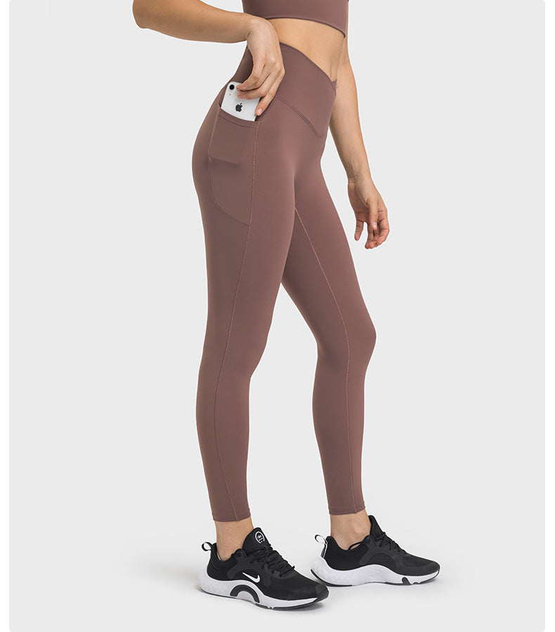 Cross Waist Sports Fitness Tights in - by Malbusaat