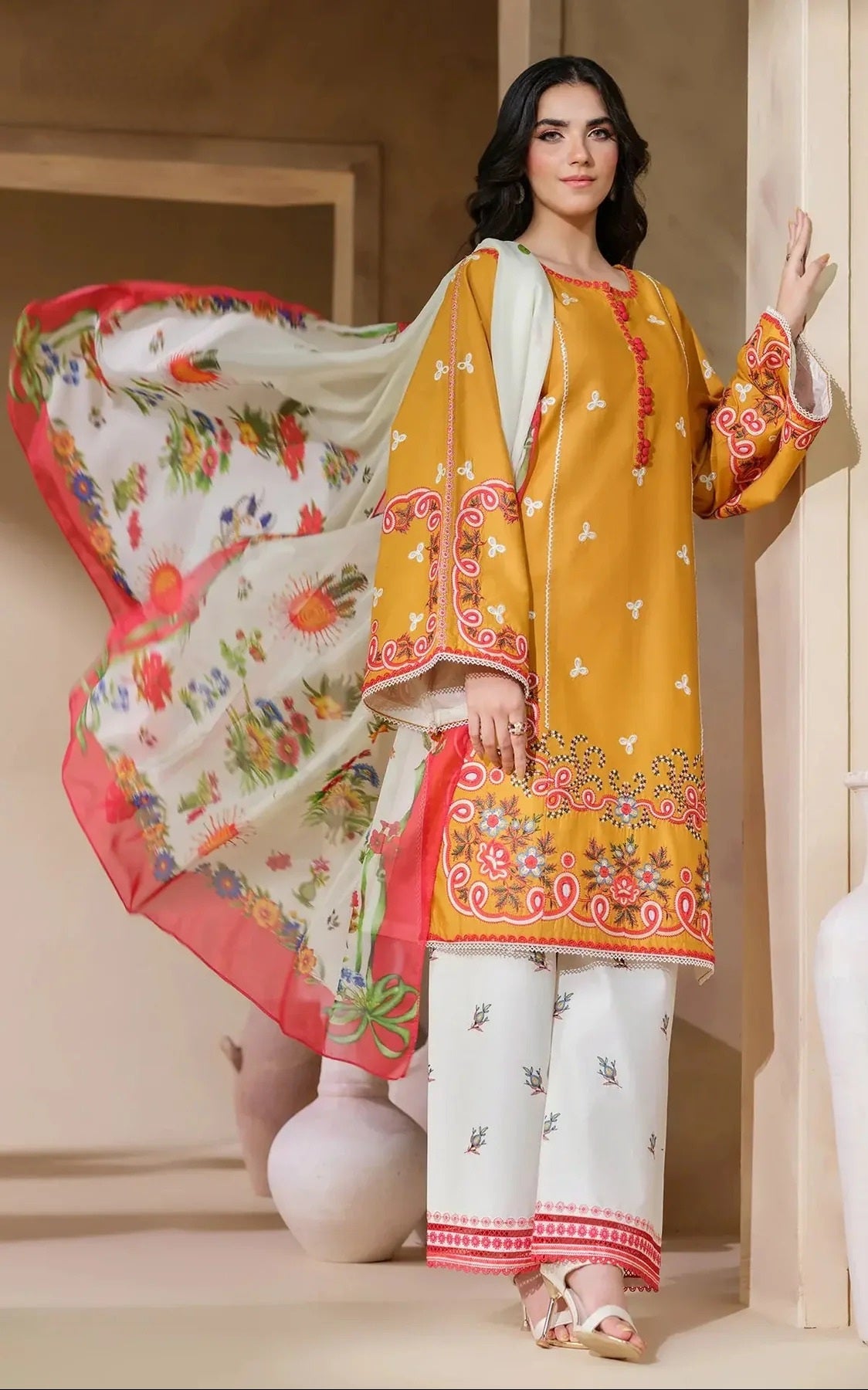 Luxury Embroidered Viscose 2pc