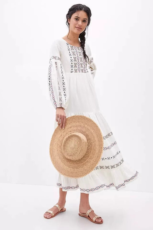 Bohemian Maxi Dress in - by Malbusaat