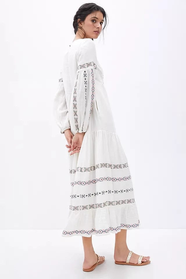 Bohemian Maxi Dress in - by Malbusaat