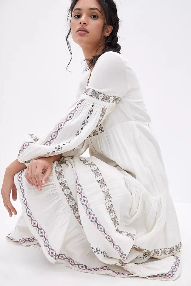 Bohemian Maxi Dress in - by Malbusaat