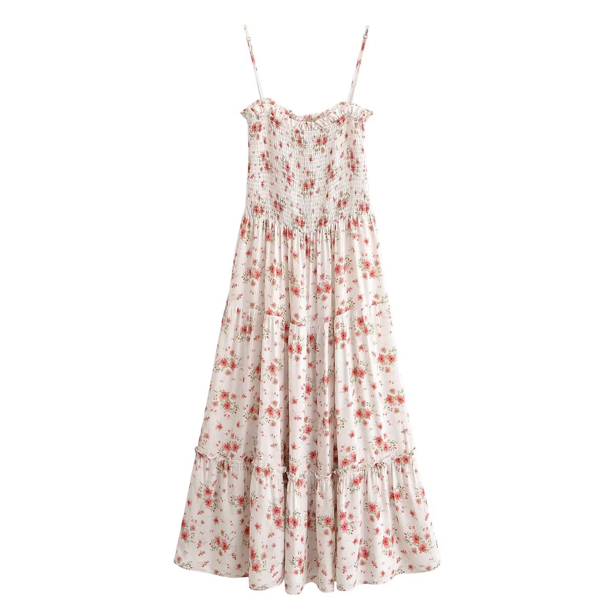 Floral Midi Dress in - by Malbusaat