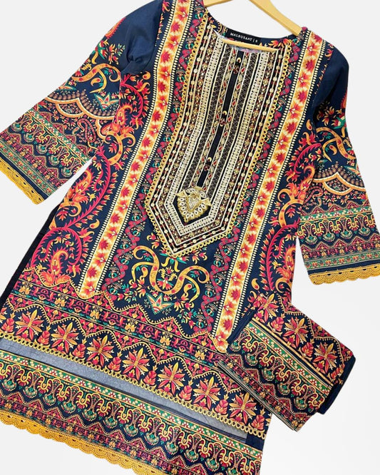 Beautiful Printed Cotton 2 Piece Suit Pakistani RTW 2 PCS RTW 2 Piece malbusaat.co.uk