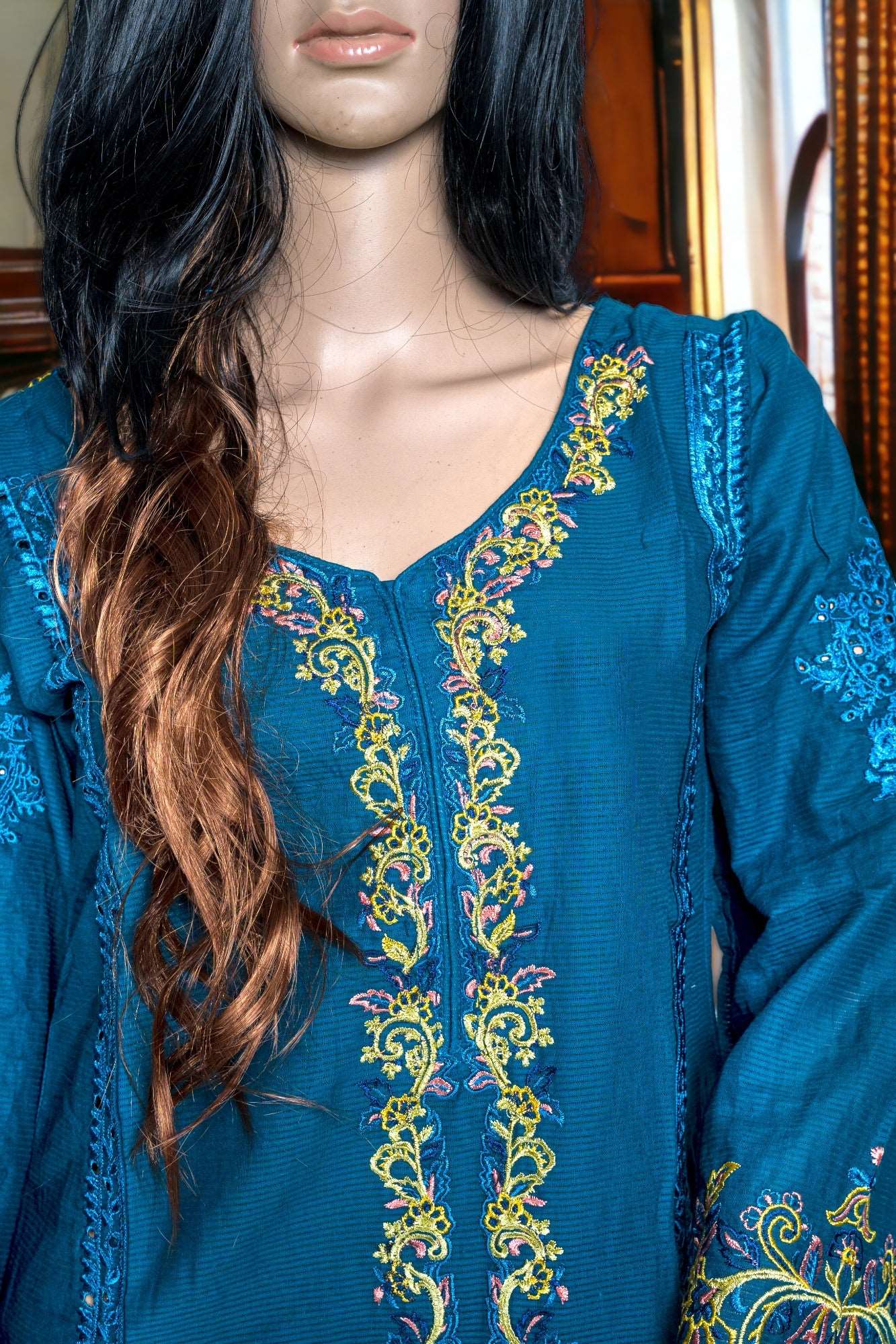 Shop 2PCS EMBROIDERED COTTON DRESS by Malbusaat, versatile Pakistani Dress at Malbusaat. Ready-made desi suits, Pakistani designer dresses online UK.