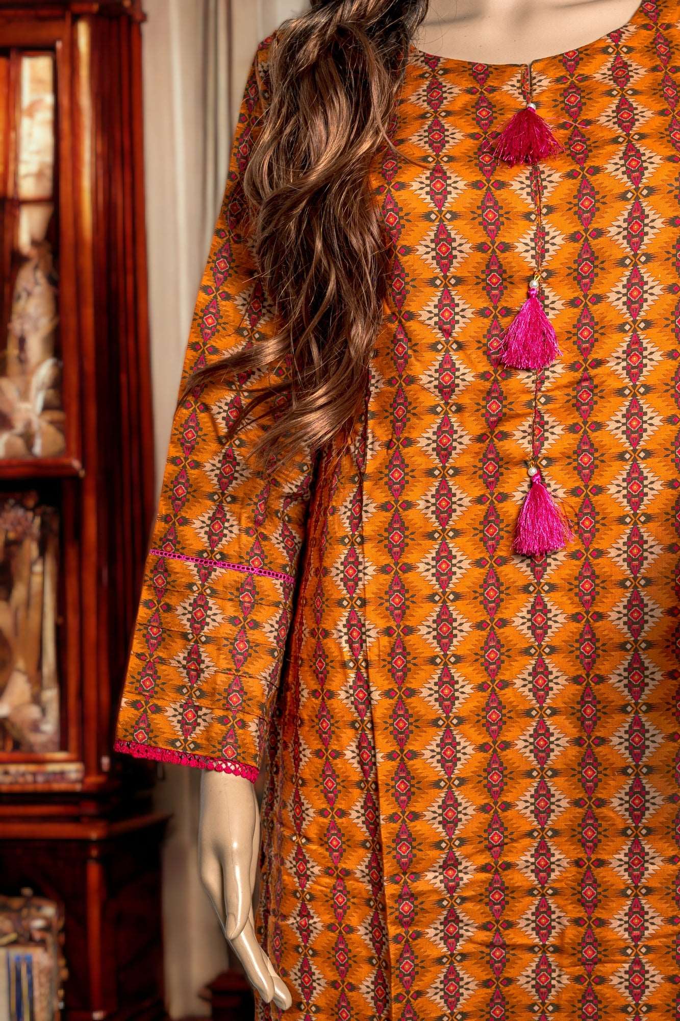 Shop 2PCS OVERALL MARINA DRESS by Malbusaat, versatile Pakistani Dress at Malbusaat. Ready-made desi suits, Pakistani designer dresses online UK.