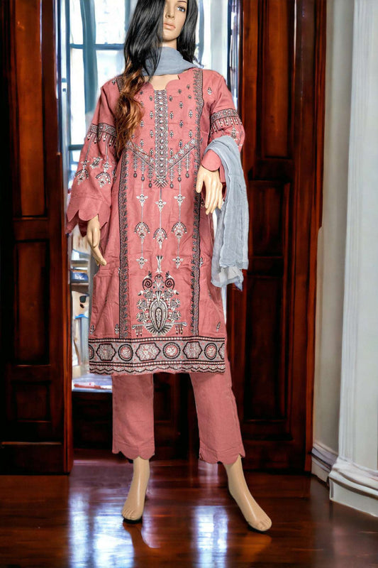 Shop 3PCS EMBROIDERED MARINA DRESS by Malbusaat, versatile Pakistani Dress at Malbusaat. Ready-made desi suits, Pakistani designer dresses online UK.