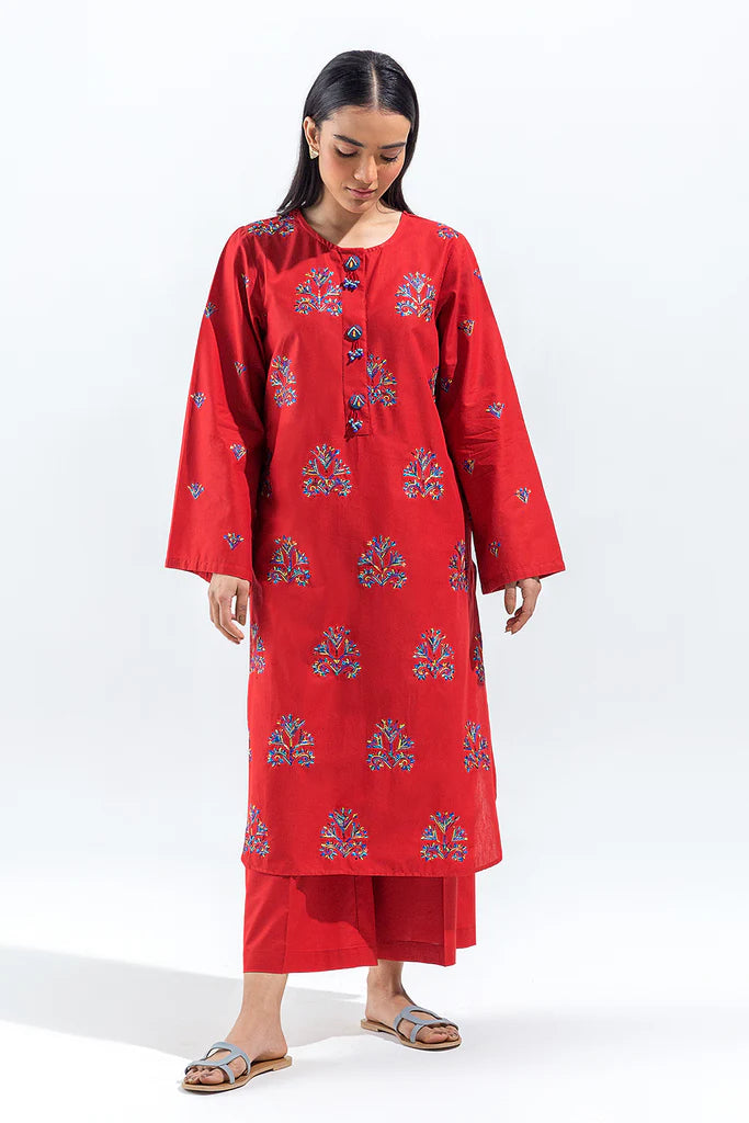 Casual 2 Piece Embroidered Multi Neps Suit (Pret) in - by Malbusaat