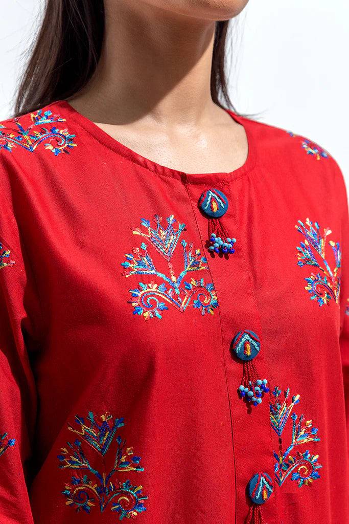 Casual 2 Piece Embroidered Multi Neps Suit (Pret) in - by Malbusaat