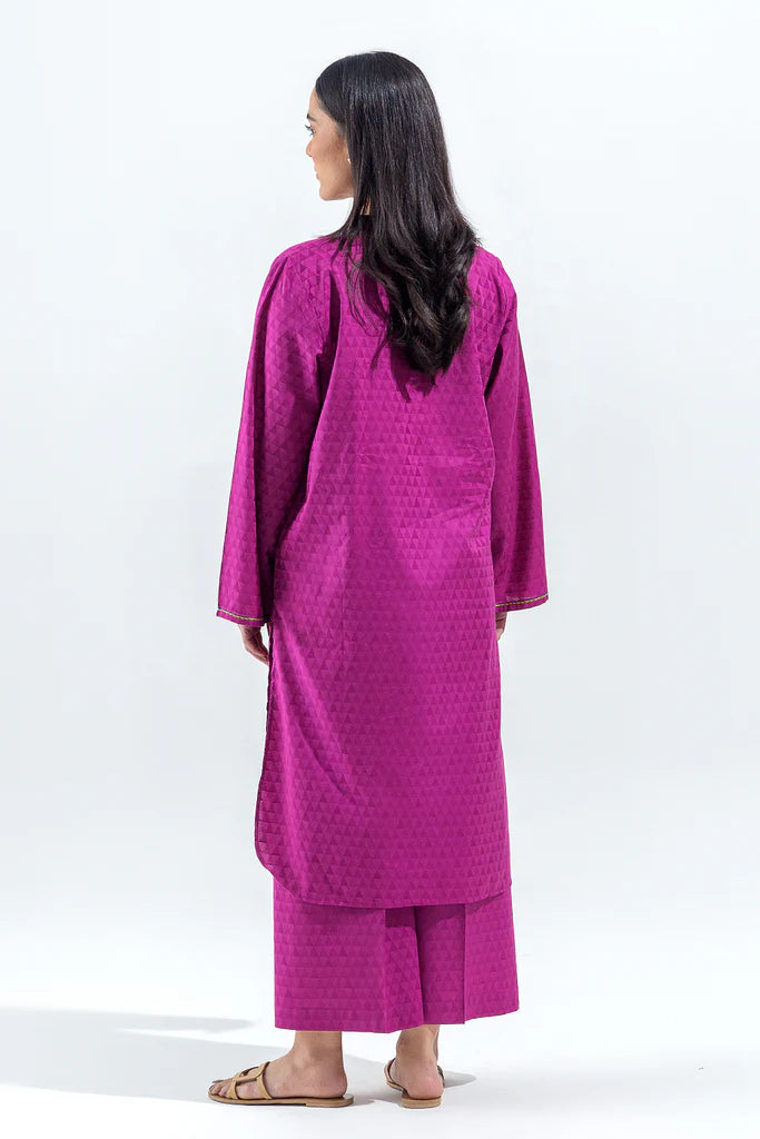 Casual 2 Piece Embroidered Self Jacquard Suit (Pret) in - by Malbusaat