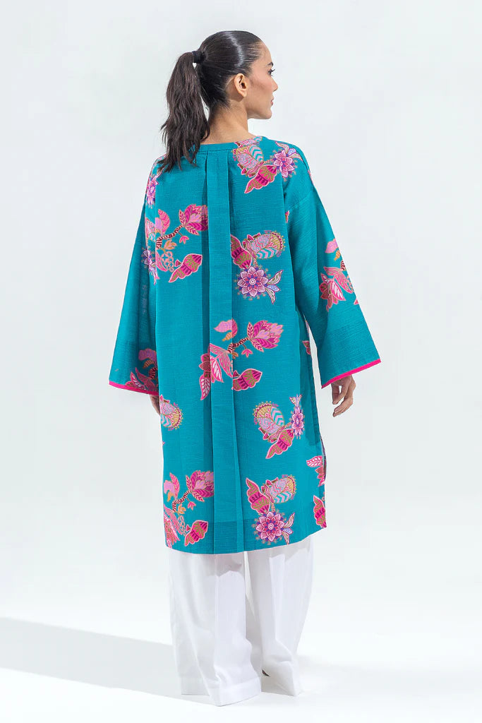 Printed Slub Khaddar Shirt (Pret) | Kurta Pakistani | Kurta Pakistani | www.malbusaat.co.uk