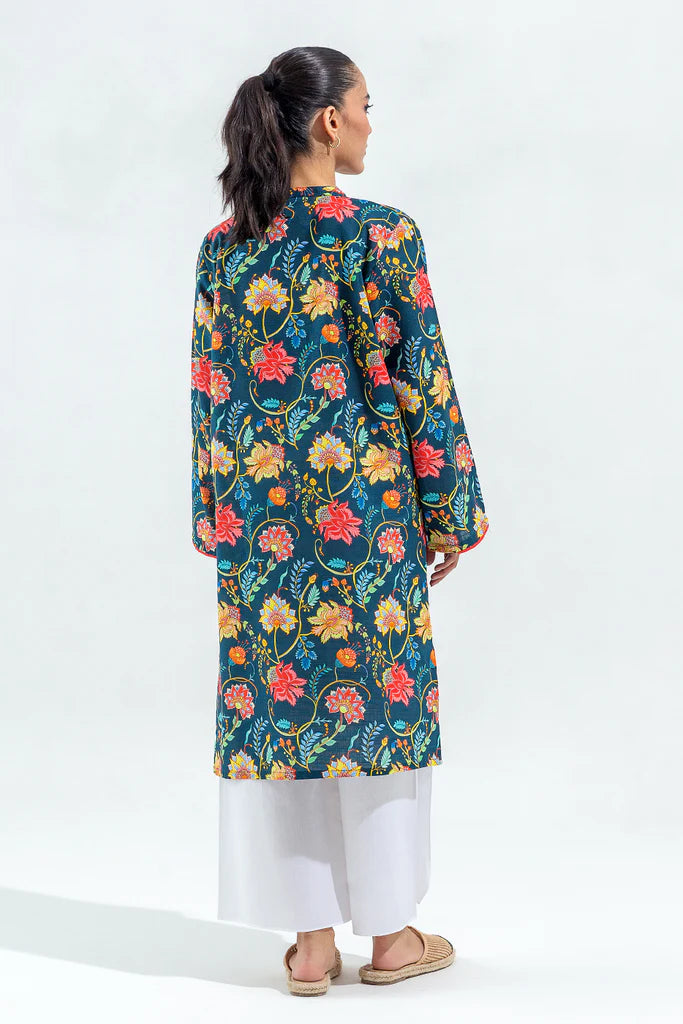 Casual Printed Slub Khaddar Shirt (Pret) in - by Malbusaat